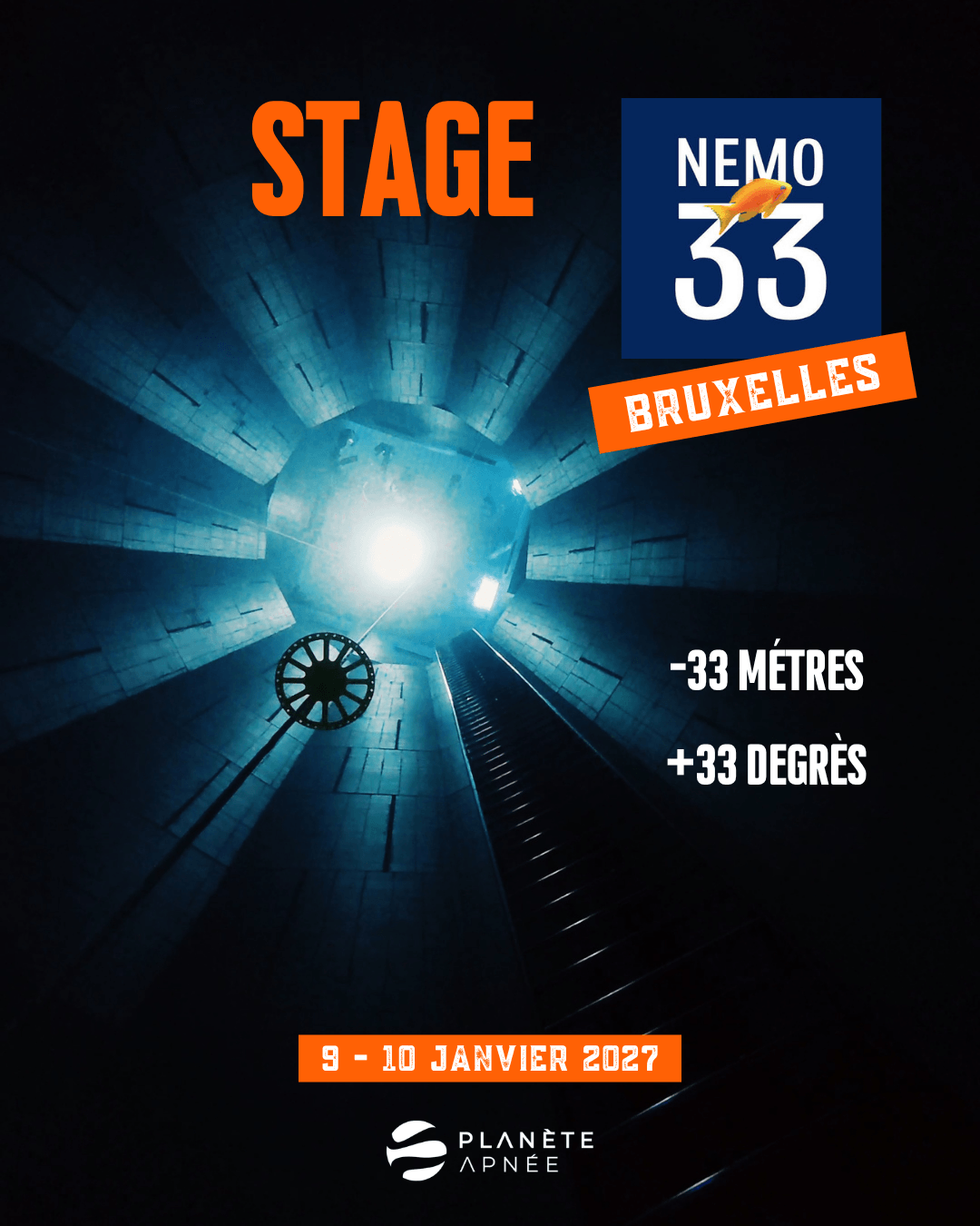 stage en fosse NEMO33 Bruxelles